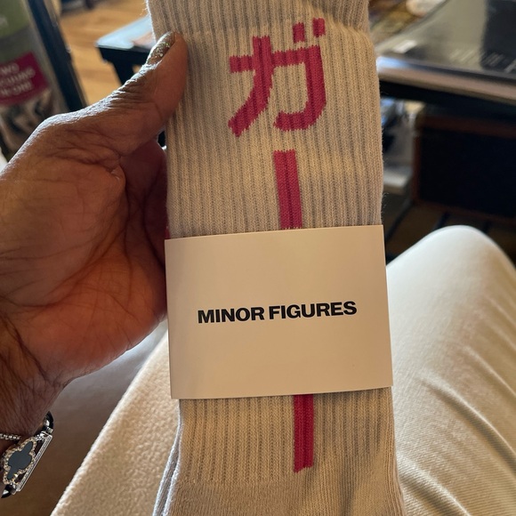 Minor figures grey and pink promotional socks new one size unisex - Picture 1 of 5